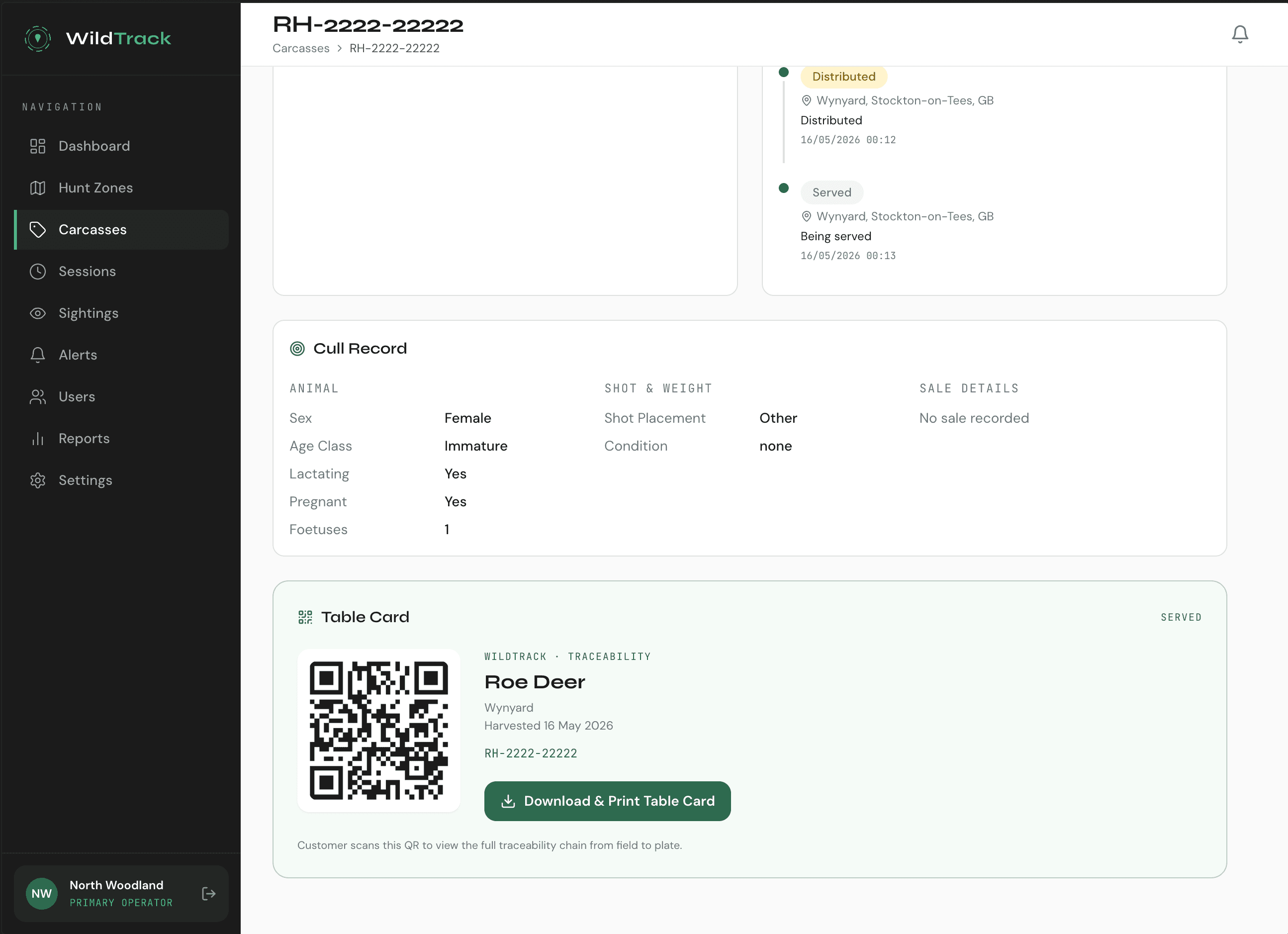 WildTrack screenshot